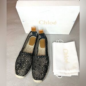 🌼New Chloé Black Lace Espadrilles Sz 39 (US9)🌼